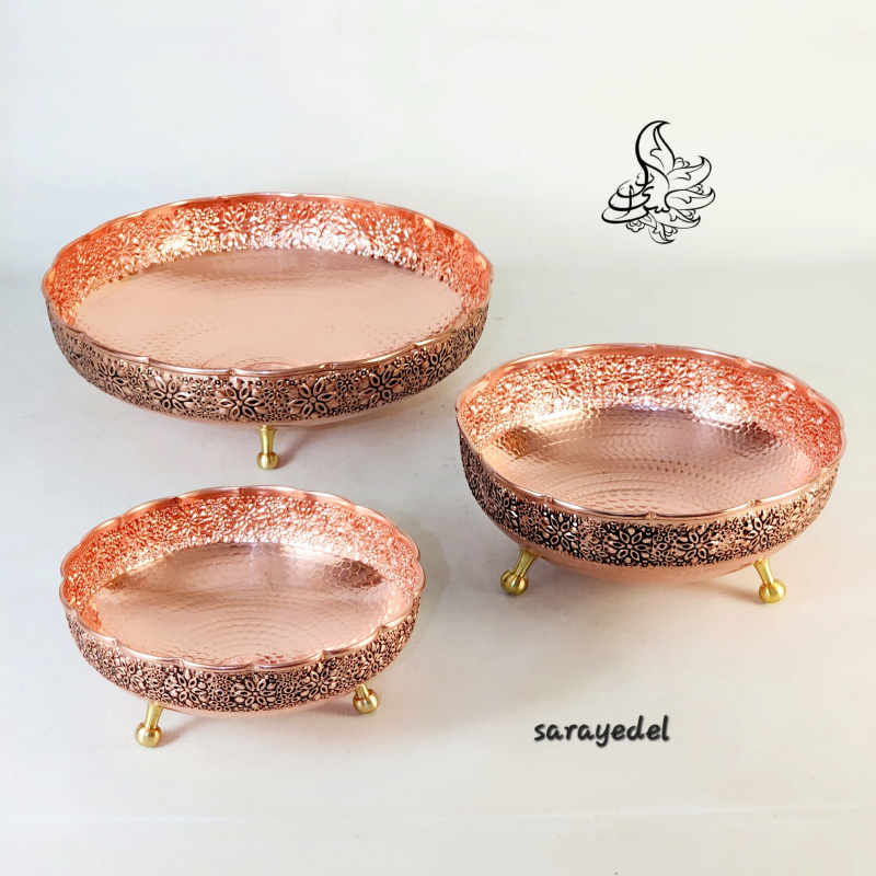 ظروف پذیرایی مسی سه پایه33363/33365/33366